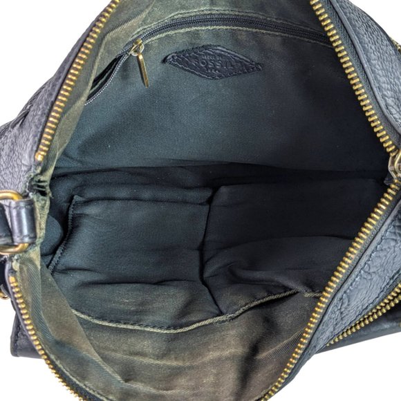 Fossil Kinley Large Crossbody Purse Handbag in Black Leather - Picture 13 of 16